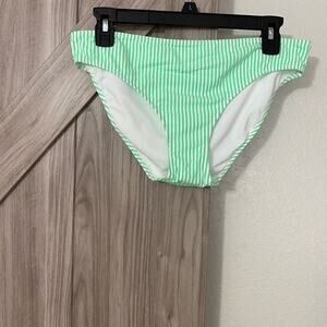 NWOT Aerie green & white stripe bikini bottom L
